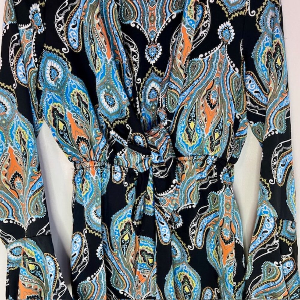MISSGUIDED Romper Paisley Shorts Romper, Boho Paisley Shorts Size 6 U.S. - Picture 10 of 15
